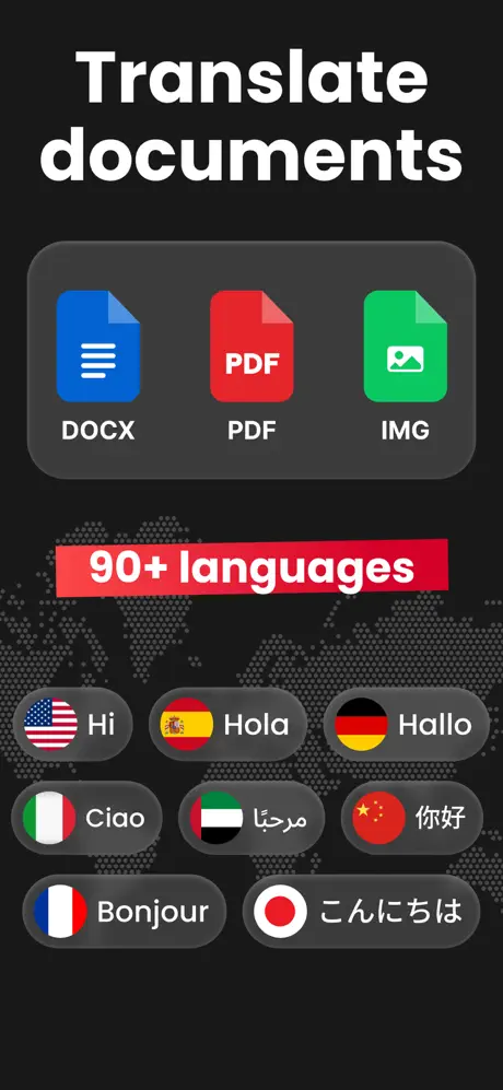 Translate documents in 90+ languages