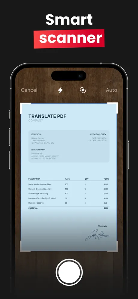 In-app document scanner